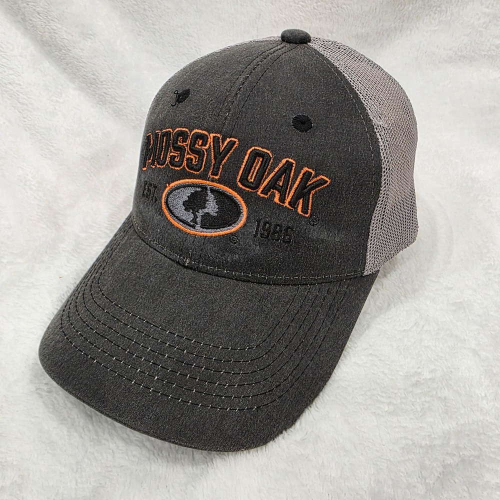 Mossy Oak Outdoor Cap Mesh Trucker Hat Snapback Black Gray Orange OSFM